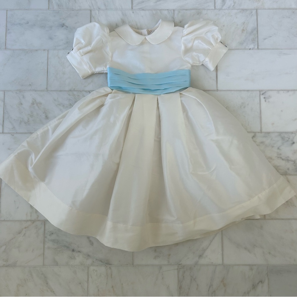 Girls Blue and White Formal Dress